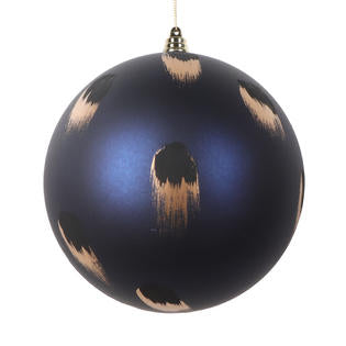 Gold Brush Stroke Ball Ornament, Midnight Blue