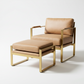 Calvin Club Chair Ottoman, Camel