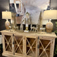 Cameron Elm X Glass W/ Dot Console (Whitewash)