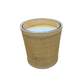Candle in Natural Raffia Basket w/ Leather Trim