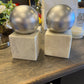 Gold Marble Orb Bookends, Set of 2