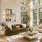Madelyn Sofa 96", Vintage Velvet Olive