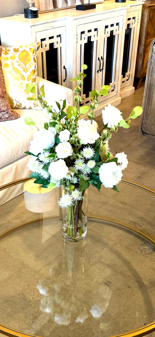 Fresh Look Arrangement in Tall Glass Cylinder