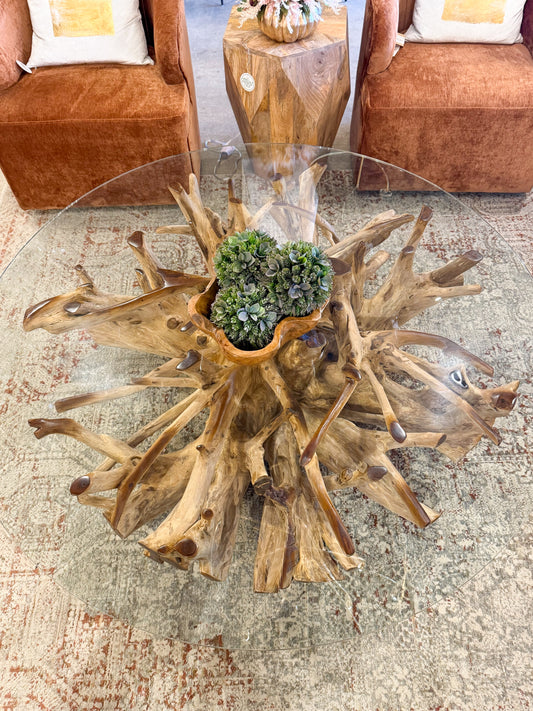 Willow Teak Wood Coffee Table, Natural