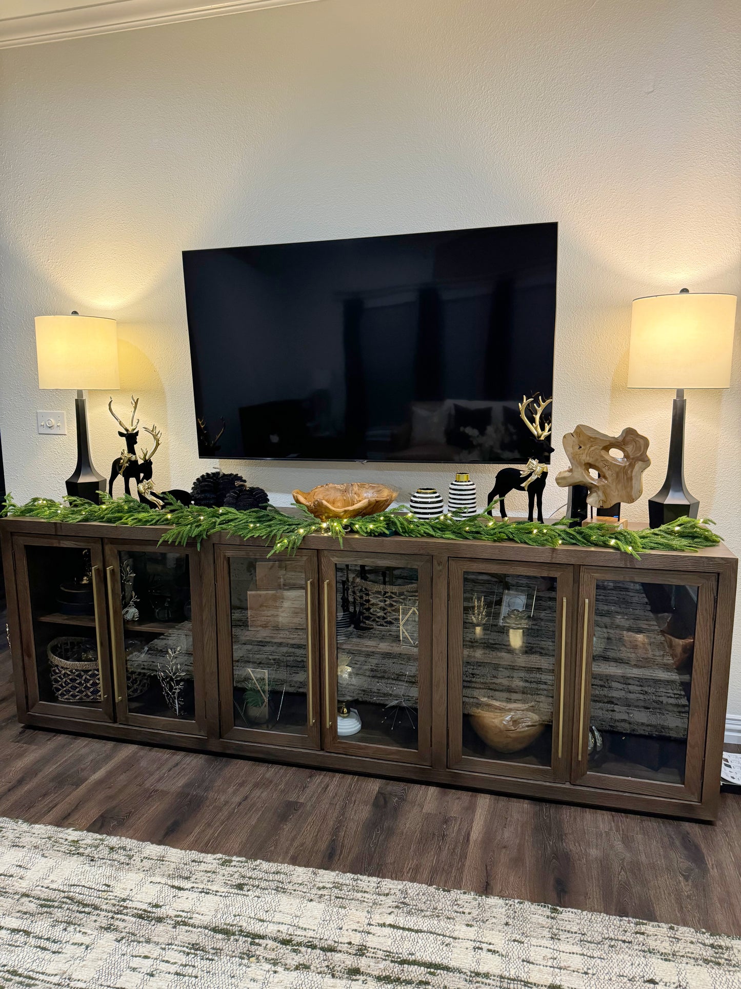 Bradley 6 Door Oak Sideboard, Cocoa Brown