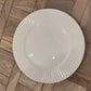 Ridged White Ceramic Dinner Plate