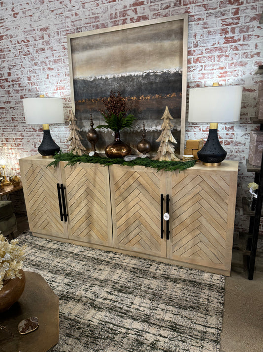 Mabry Herringbone Mango Sideboard (Natural)