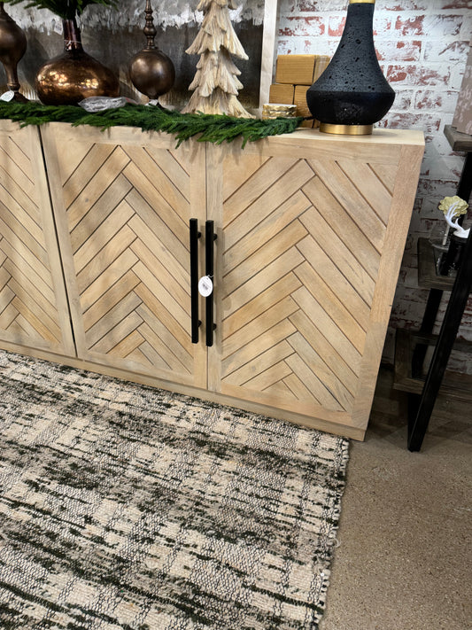 Mabry Herringbone Mango Sideboard (Natural)