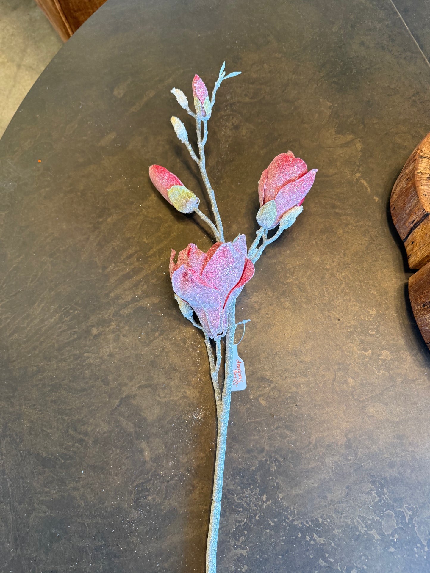 32" Frosted Magnolia Spray, Red