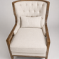 Allie Wooden Framed Linen Accent Chair