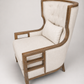 Allie Wooden Framed Linen Accent Chair