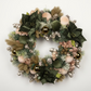 Emerald Green, Taupe, and Gold Wreath