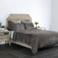 Bari Velvet Desert Gray, 4 Piece King Quilt Set, Velvet