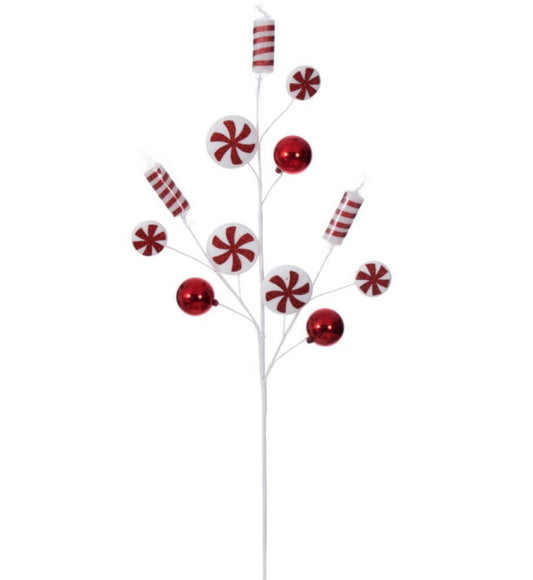 31" Red/White Candy Cane Spray