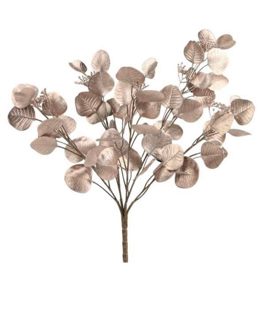 19" Eucalyptus Bush, Rose Gold