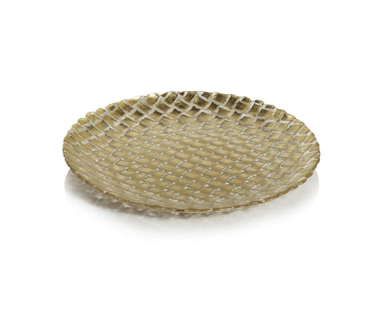 Braided Glass Plate, Gold