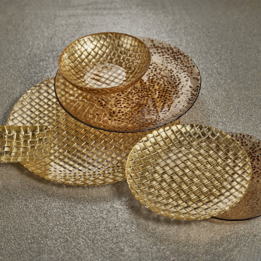 Braided Glass Plate, Gold