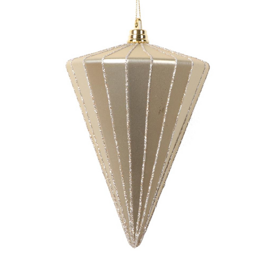 6" Matte Champagne Cone Ornament