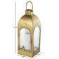 Gold Metal Lantern with Pebbled Glass (Various Sizes)