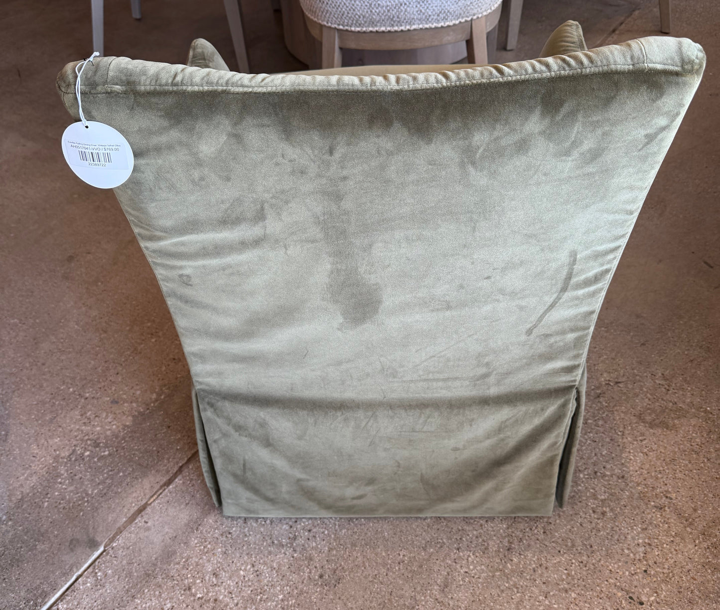 Everlee Rolling Dining Chair, Vintage Velvet Olive