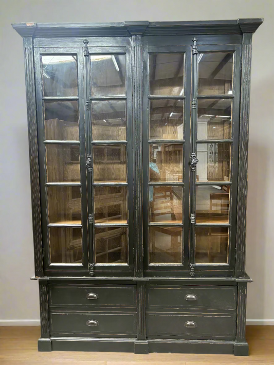 Eva Wood & Iron Bookcase, Black