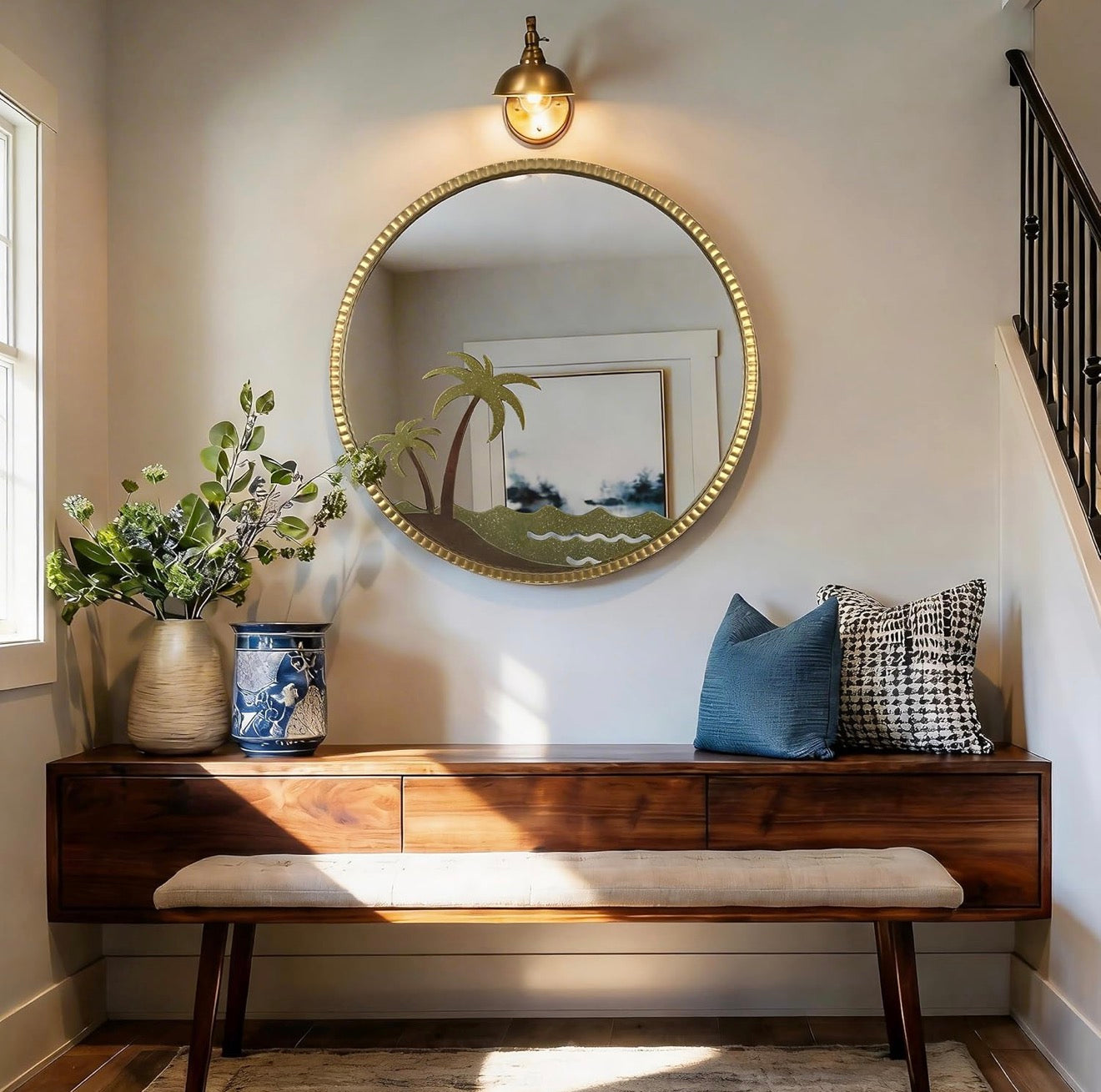 Round Gold Mirror