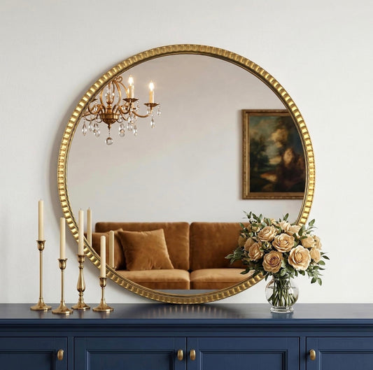 Round Gold Mirror