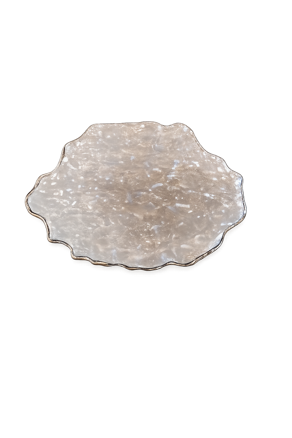 6" Beveled Glass Plate w/ Gold Trim