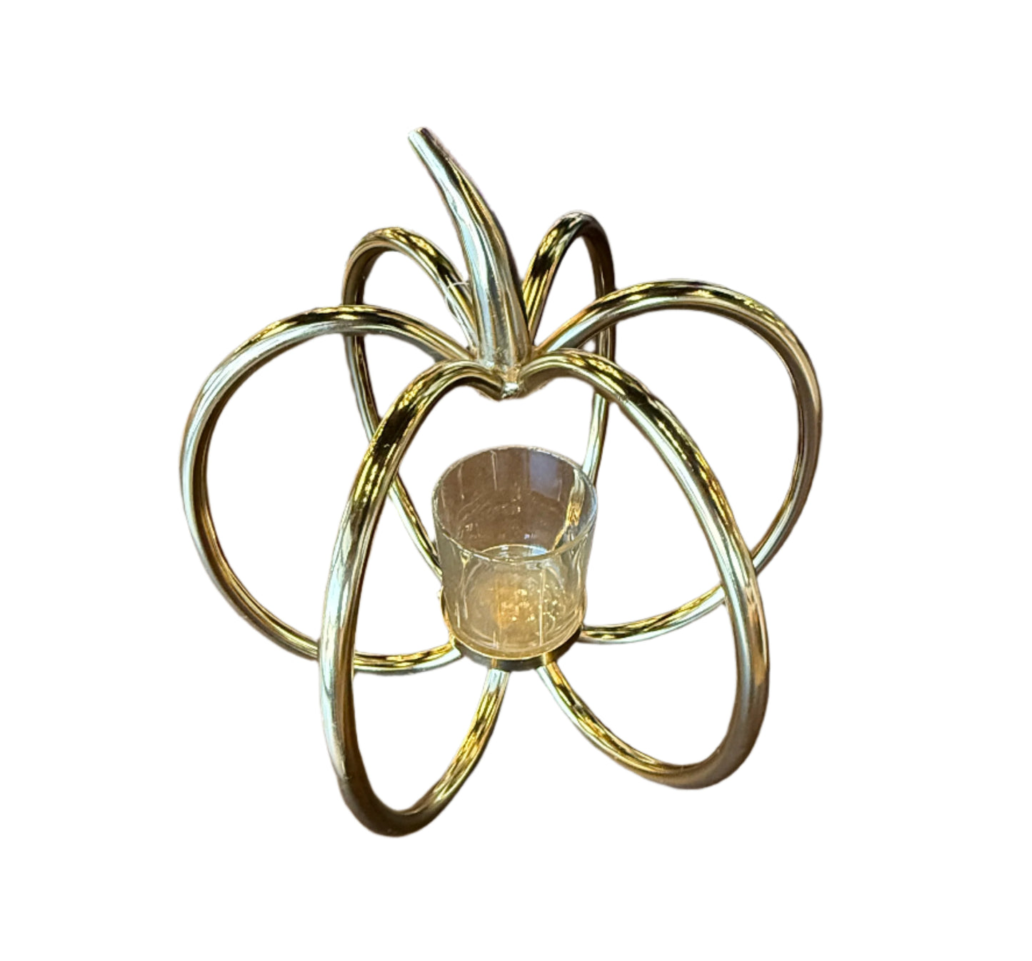Gold Metal Pumpkin Candleholder