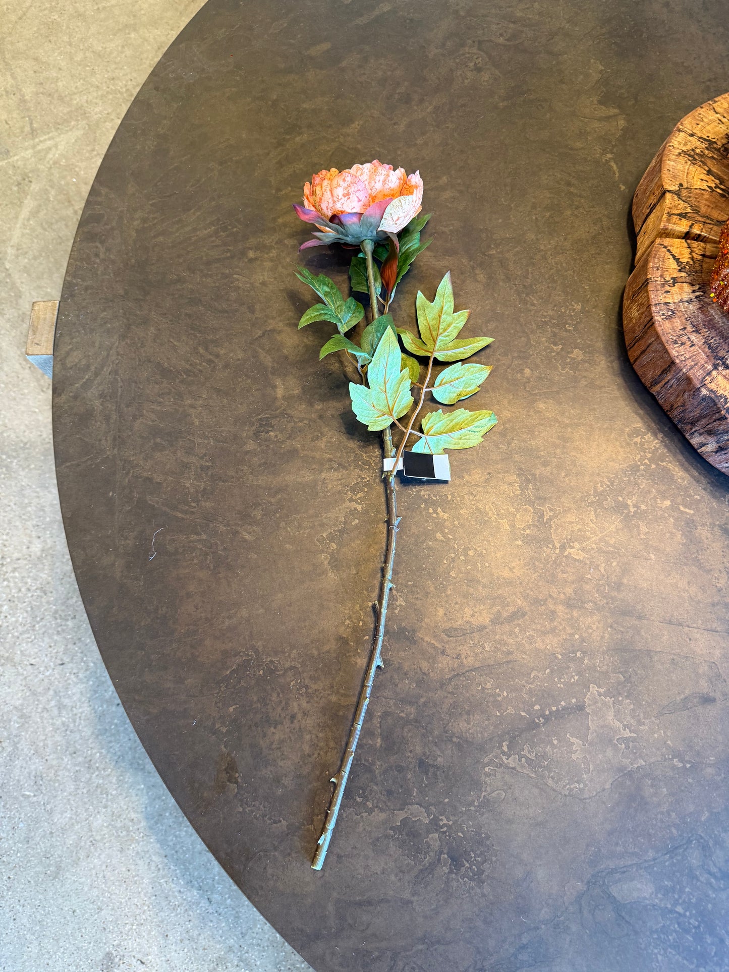22" Orange Real Touch Peony