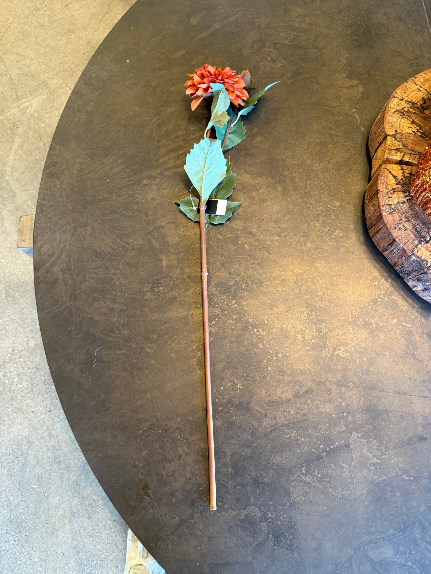 26" Faux Dried Rust Bud & Blossom Dahlia