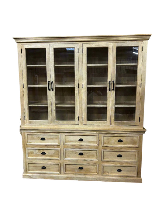 Kellan Natural Wood Display Cabinet