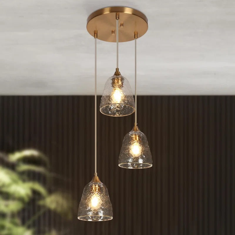 Amelia 3-Light Cluster Gold Pendant
