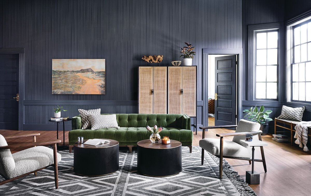 Dillan Tufted Sofa, Sapphire Olive