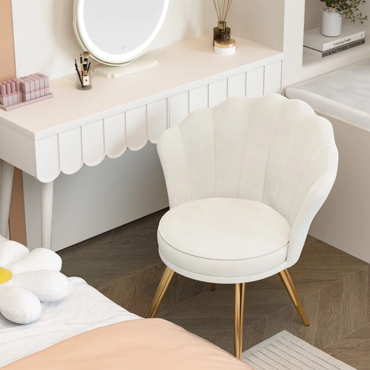 Velvet Shell Shaped Accent Chair