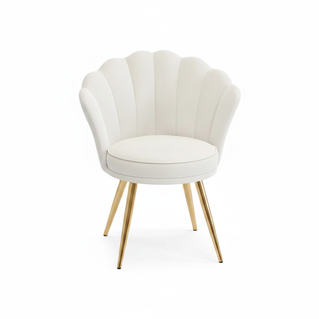 Velvet Shell Shaped Accent Chair