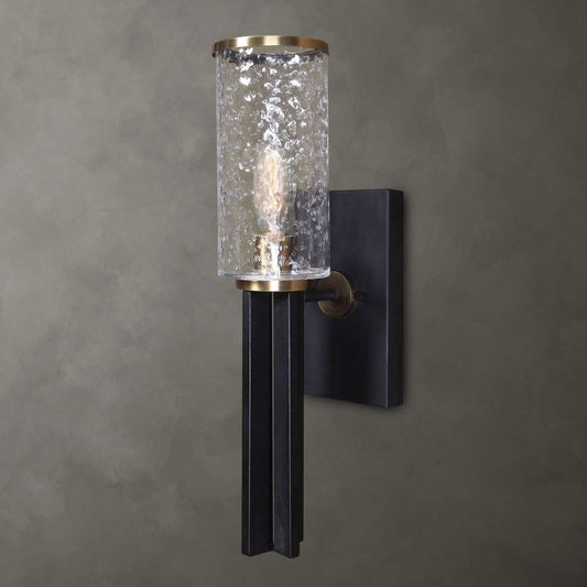 Jansdel Sconce, Glass & Black