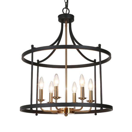 Sarah 6 Light Lantern Black & Gold