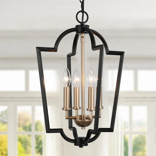 Dani 4 Light Lantern Black & Gold