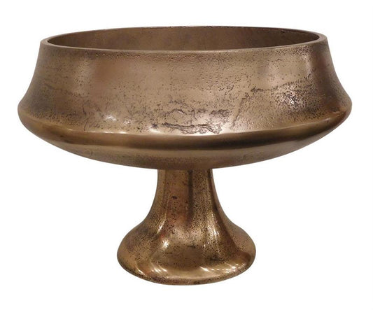 11.75" Aluminum Compote, Antique Gold