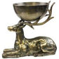 Antique Gold Deer with Bowl