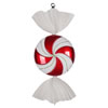 18.5" Red/White Swirl Candy Glitter Ornament