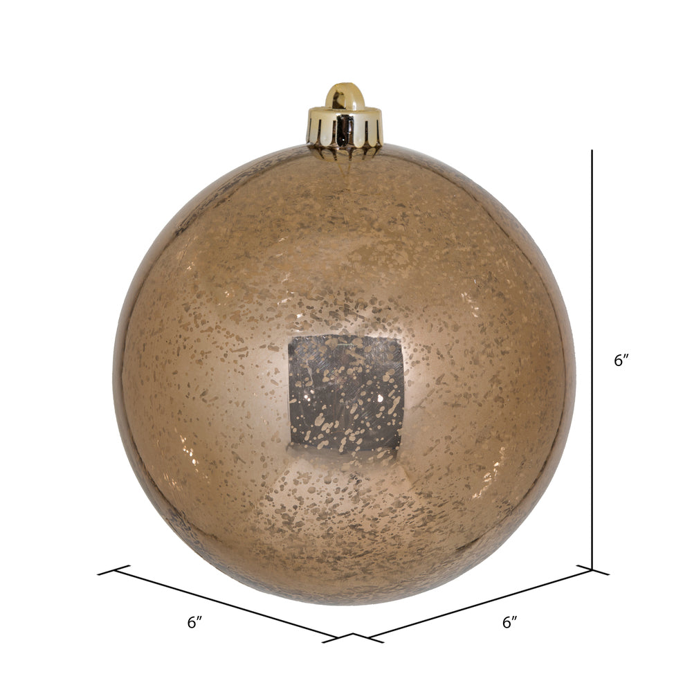 6" Mocha Shiny Mercury Ball Ornament
