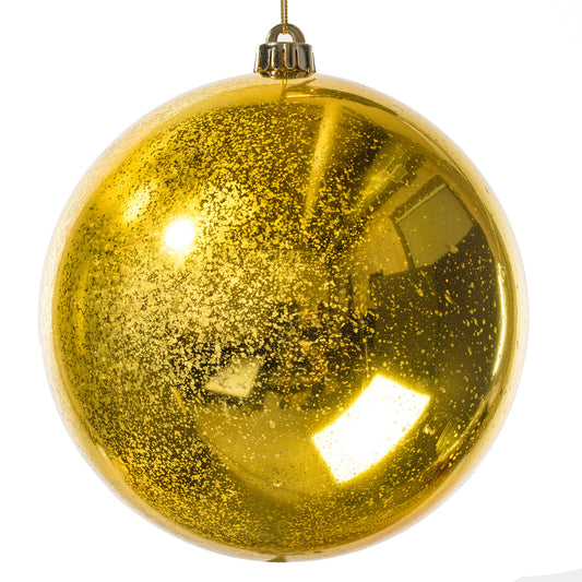8" Gold Shiny Mercury Ball Ornament
