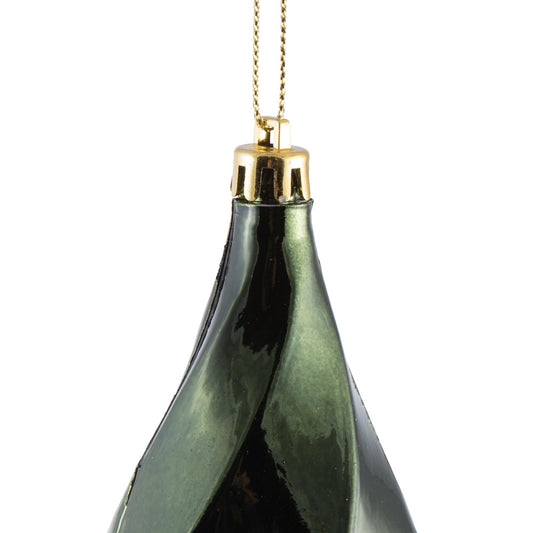 8" Moss Green Shiny Swirl Finial