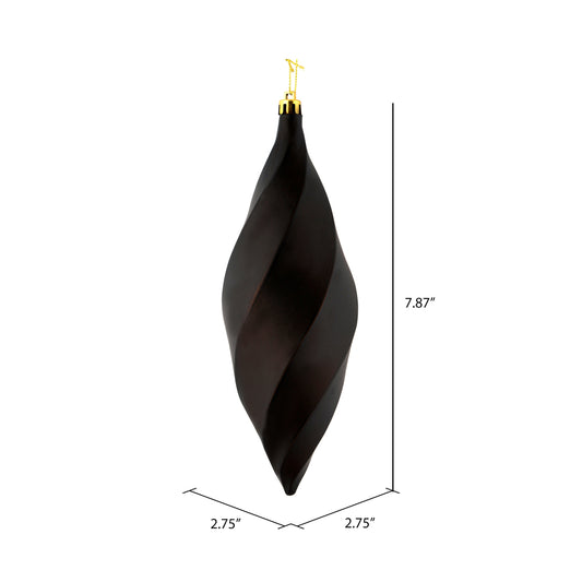 8" Chocolate Matte Swirl Finial