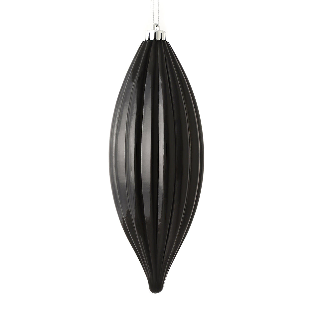 8" Black Shiny Line Finial