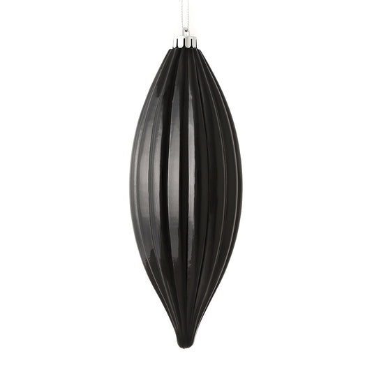 8" Black Shiny Line Finial