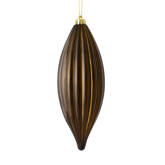 8" Chocolate Shiny Line Finial