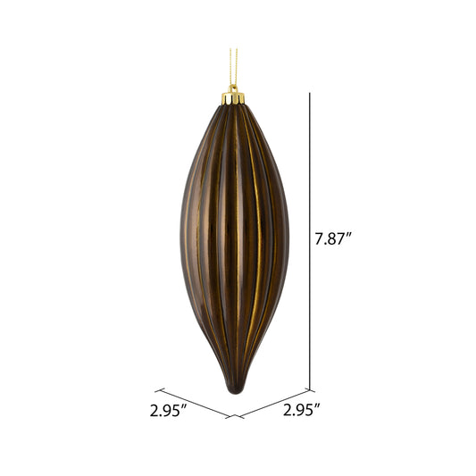 8" Chocolate Shiny Line Finial